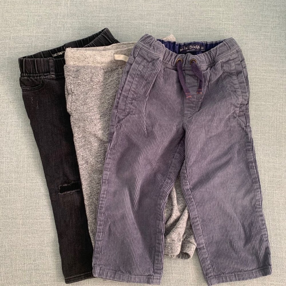 Mini Boden and Gap 3T Toddler Boy Pants Lot